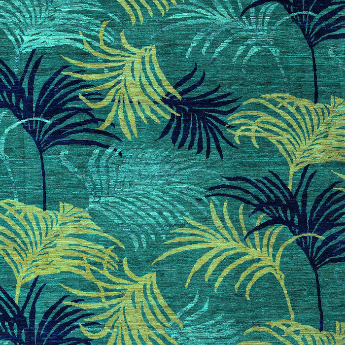 Machine Washable Abstract Turquoise Modern Area Rugs, wshabs3606turq