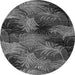 Round Machine Washable Abstract Gray Modern Rug, wshabs3606gry