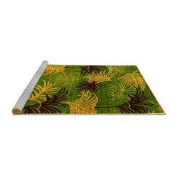 Sideview of Machine Washable Abstract Yellow Modern Rug, wshabs3606yw