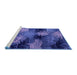 Sideview of Machine Washable Abstract Blue Modern Rug, wshabs3606blu