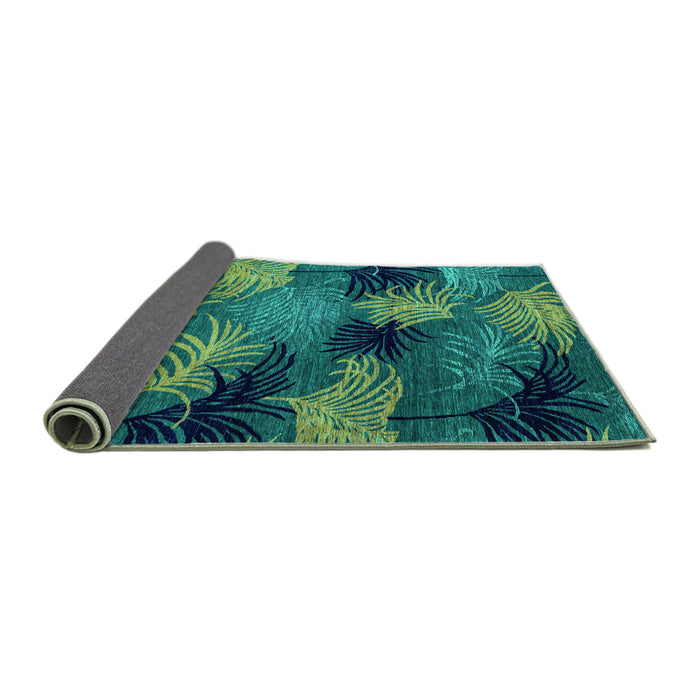Sideview of Abstract Turquoise Modern Rug, abs3606turq
