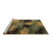 Sideview of Machine Washable Abstract Brown Modern Rug, wshabs3606brn