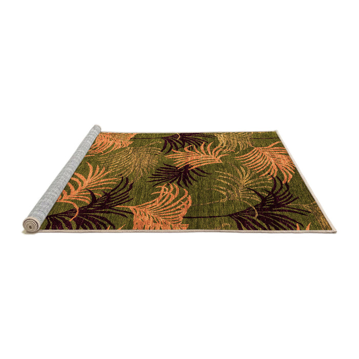 Sideview of Machine Washable Abstract Orange Modern Area Rugs, wshabs3606org