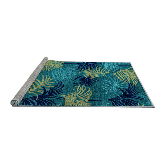 Sideview of Machine Washable Abstract Light Blue Modern Rug, wshabs3606lblu