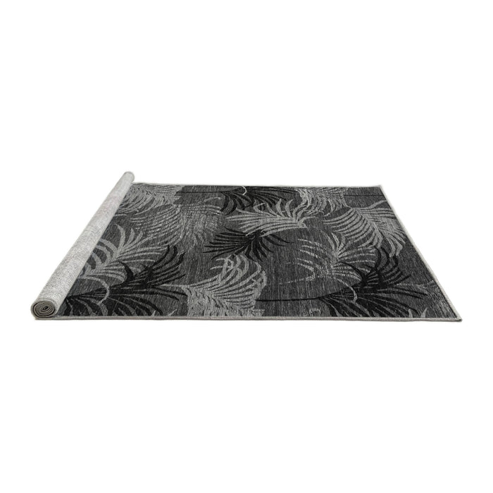 Sideview of Machine Washable Abstract Gray Modern Rug, wshabs3606gry