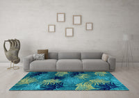 Machine Washable Abstract Light Blue Modern Rug, wshabs3606lblu