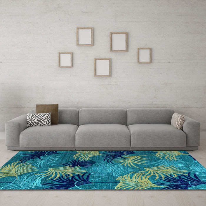 Machine Washable Abstract Light Blue Modern Rug in a Living Room, wshabs3606lblu