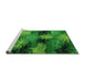 Sideview of Machine Washable Abstract Green Modern Area Rugs, wshabs3606grn