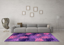Machine Washable Abstract Pink Modern Rug in a Living Room, wshabs3606pnk