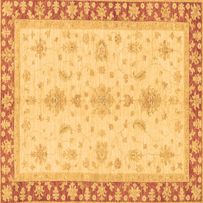 Square Machine Washable Oriental Brown Traditional Rug, wshabs3607brn