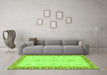 Machine Washable Oriental Green Traditional Area Rugs in a Living Room,, wshabs3607grn