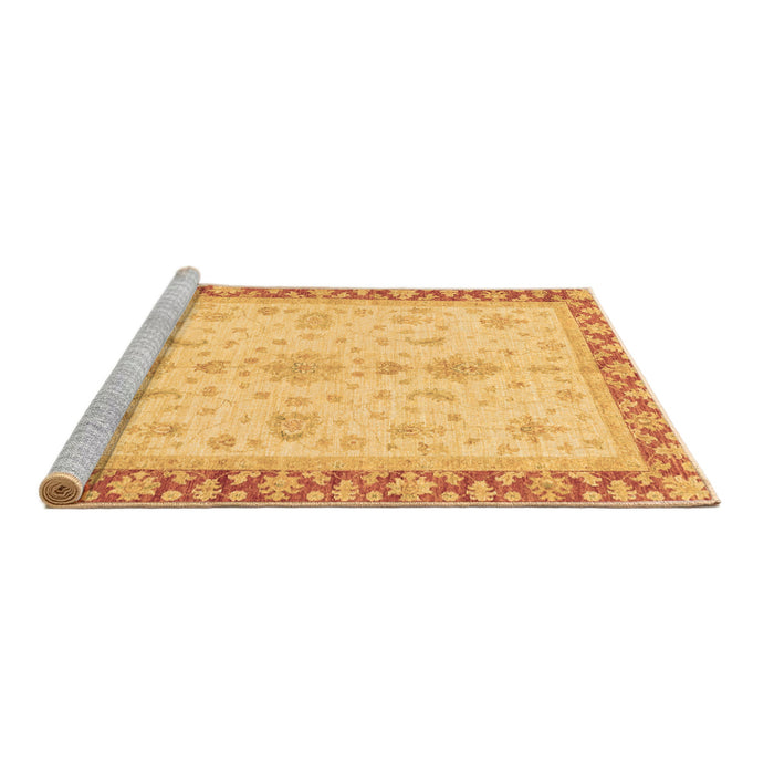 Sideview of Machine Washable Oriental Brown Traditional Rug, wshabs3607brn