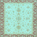 Square Oriental Light Blue Traditional Rug, abs3607lblu