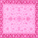 Square Oriental Pink Traditional Rug, abs3607pnk