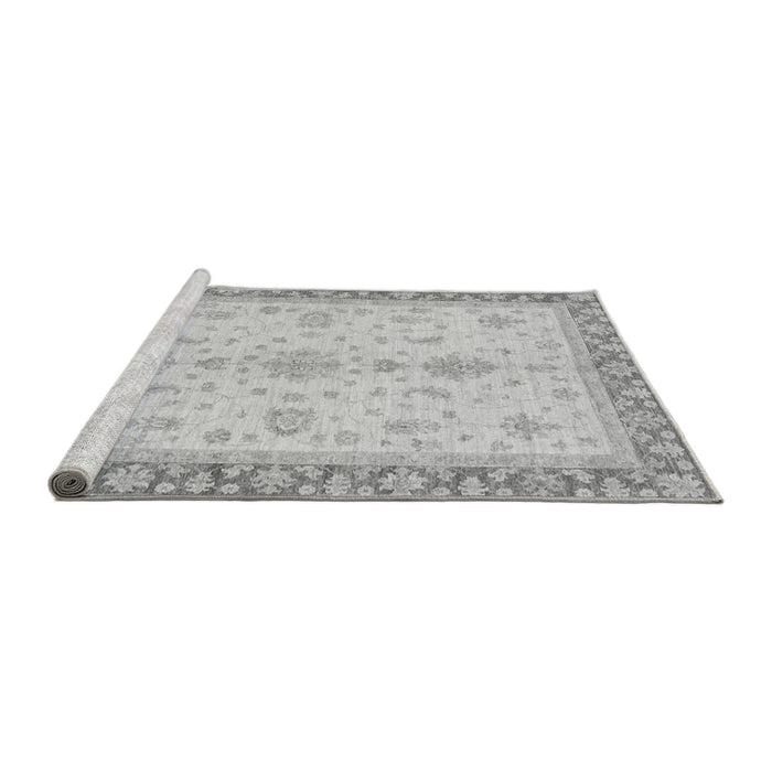 Sideview of Machine Washable Oriental Gray Traditional Rug, wshabs3607gry