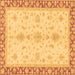 Square Oriental Brown Traditional Rug, abs3607brn