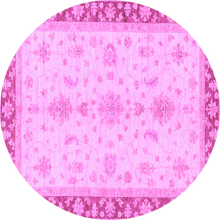 Round Machine Washable Oriental Purple Traditional Area Rugs, wshabs3607pur