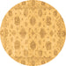 Round Oriental Brown Traditional Rug, abs3608brn