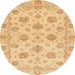 Round Machine Washable Abstract Yellow Rug, wshabs3608