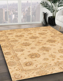 Machine Washable Abstract Yellow Rug in a Family Room, wshabs3608
