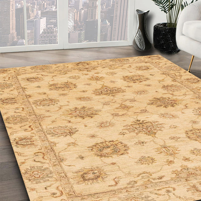 Machine Washable Abstract Yellow Rug in a Family Room, wshabs3608