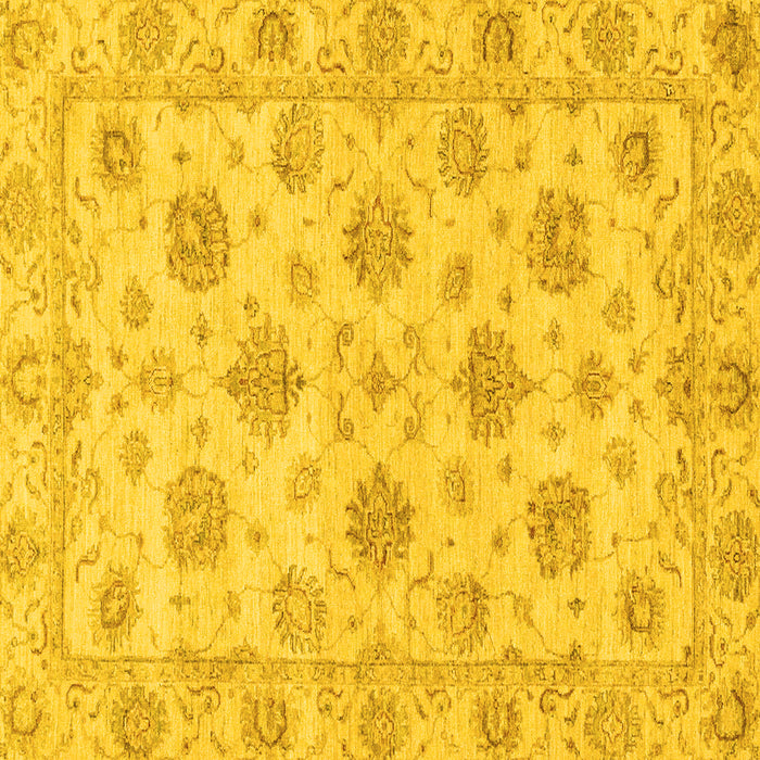 Square Oriental Yellow Traditional Rug, abs3608yw