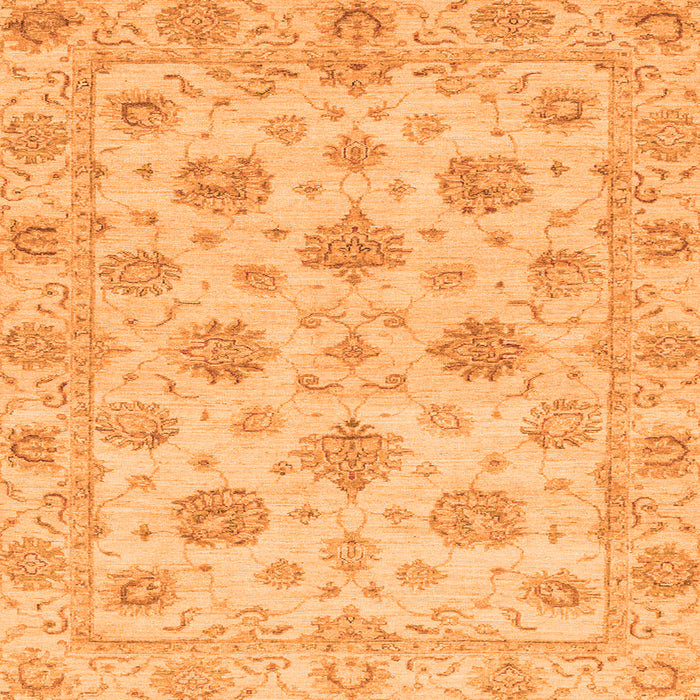 Square Machine Washable Oriental Orange Traditional Area Rugs, wshabs3608org