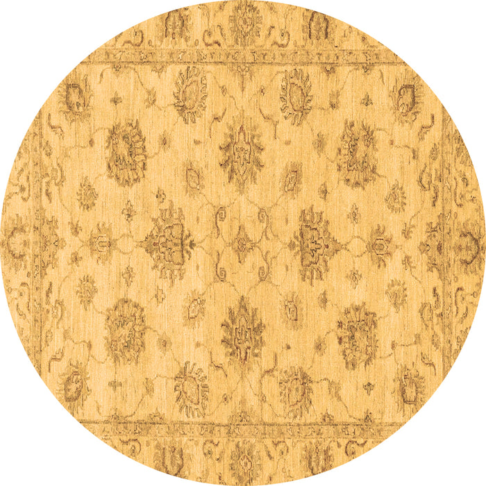 Round Machine Washable Oriental Brown Traditional Rug, wshabs3608brn