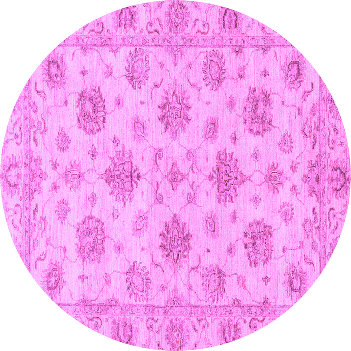Round Oriental Purple Traditional Rug, abs3608pur