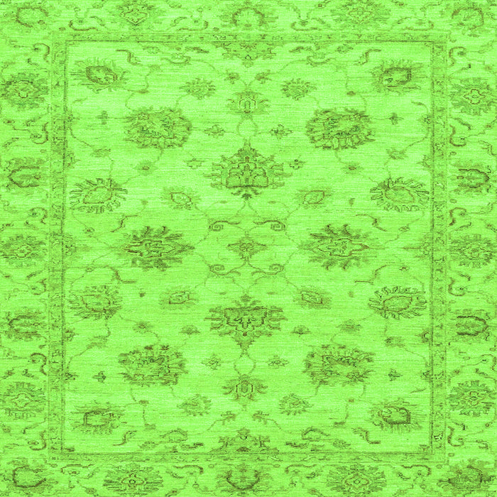 Square Machine Washable Oriental Green Traditional Area Rugs, wshabs3608grn