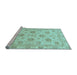 Sideview of Machine Washable Oriental Light Blue Traditional Rug, wshabs3608lblu