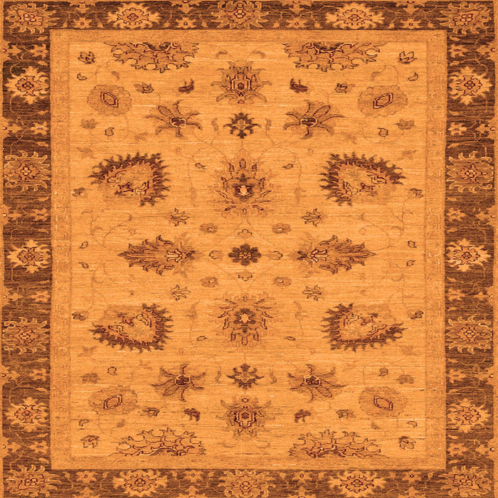 Square Oriental Orange Traditional Rug, abs3609org