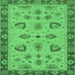 Square Oriental Emerald Green Traditional Rug, abs3609emgrn