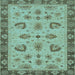 Square Oriental Light Blue Traditional Rug, abs3609lblu