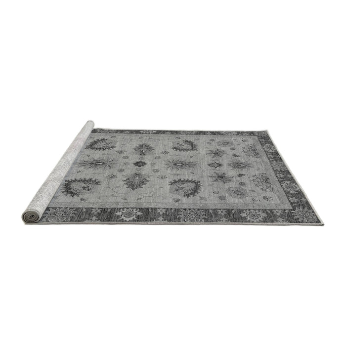 Sideview of Machine Washable Oriental Gray Traditional Rug, wshabs3609gry