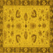 Square Oriental Yellow Traditional Rug, abs3609yw