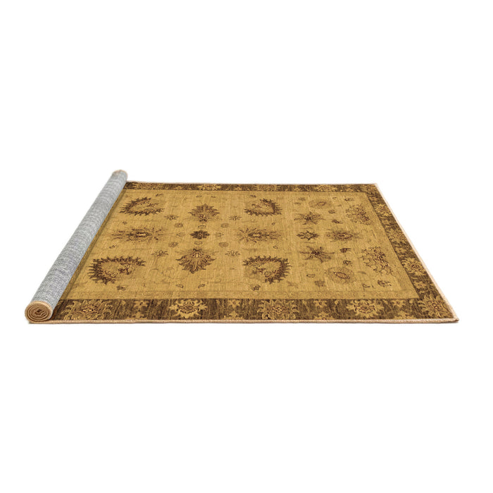 Sideview of Machine Washable Oriental Brown Traditional Rug, wshabs3609brn