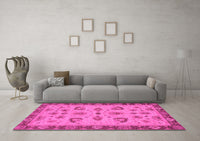 Machine Washable Oriental Pink Traditional Rug, wshabs3609pnk