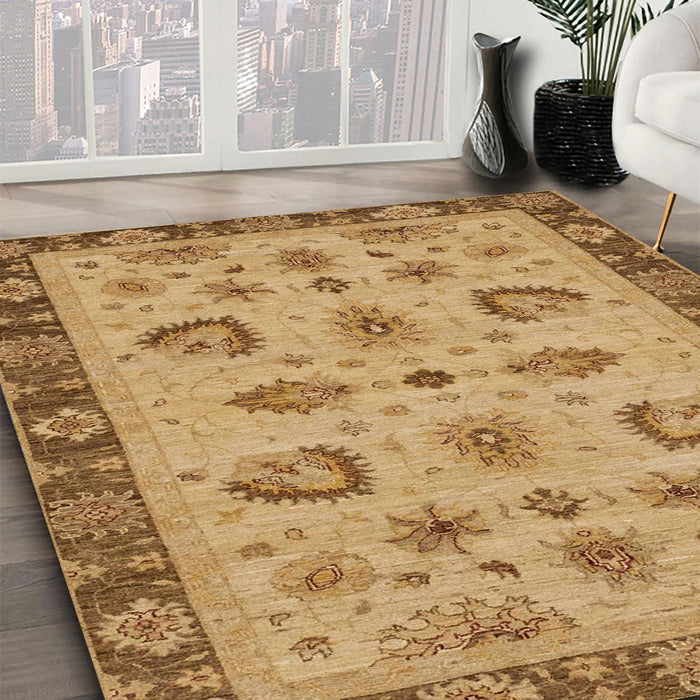 Machine Washable Abstract Orange Rug in a Family Room, wshabs3609