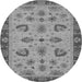 Round Machine Washable Oriental Gray Traditional Rug, wshabs3609gry