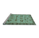 Sideview of Machine Washable Oriental Light Blue Traditional Rug, wshabs3609lblu