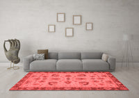 Machine Washable Oriental Red Traditional Rug, wshabs3609red