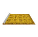 Sideview of Machine Washable Oriental Yellow Traditional Rug, wshabs3609yw