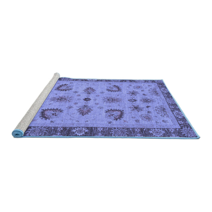 Sideview of Machine Washable Oriental Blue Traditional Rug, wshabs3609blu