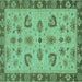 Square Oriental Turquoise Traditional Rug, abs3609turq