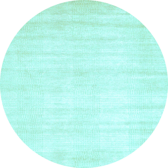 Round Machine Washable Solid Light Blue Modern Rug, wshabs360lblu