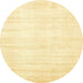 Round Abstract Mustard Yellow Solid Rug, abs360