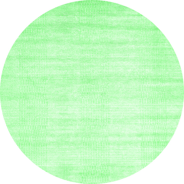 Round Machine Washable Solid Emerald Green Modern Area Rugs, wshabs360emgrn