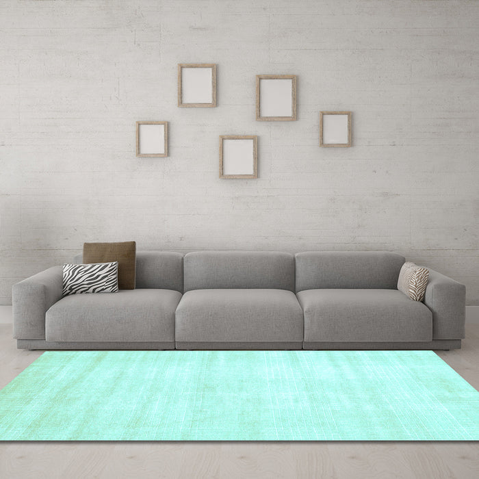 Machine Washable Solid Light Blue Modern Rug in a Living Room, wshabs360lblu