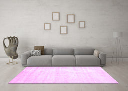 Machine Washable Solid Purple Modern Area Rugs in a Living Room, wshabs360pur